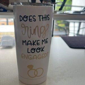 Does this ring make me look engaged?! White Tumbler handmade by me(: